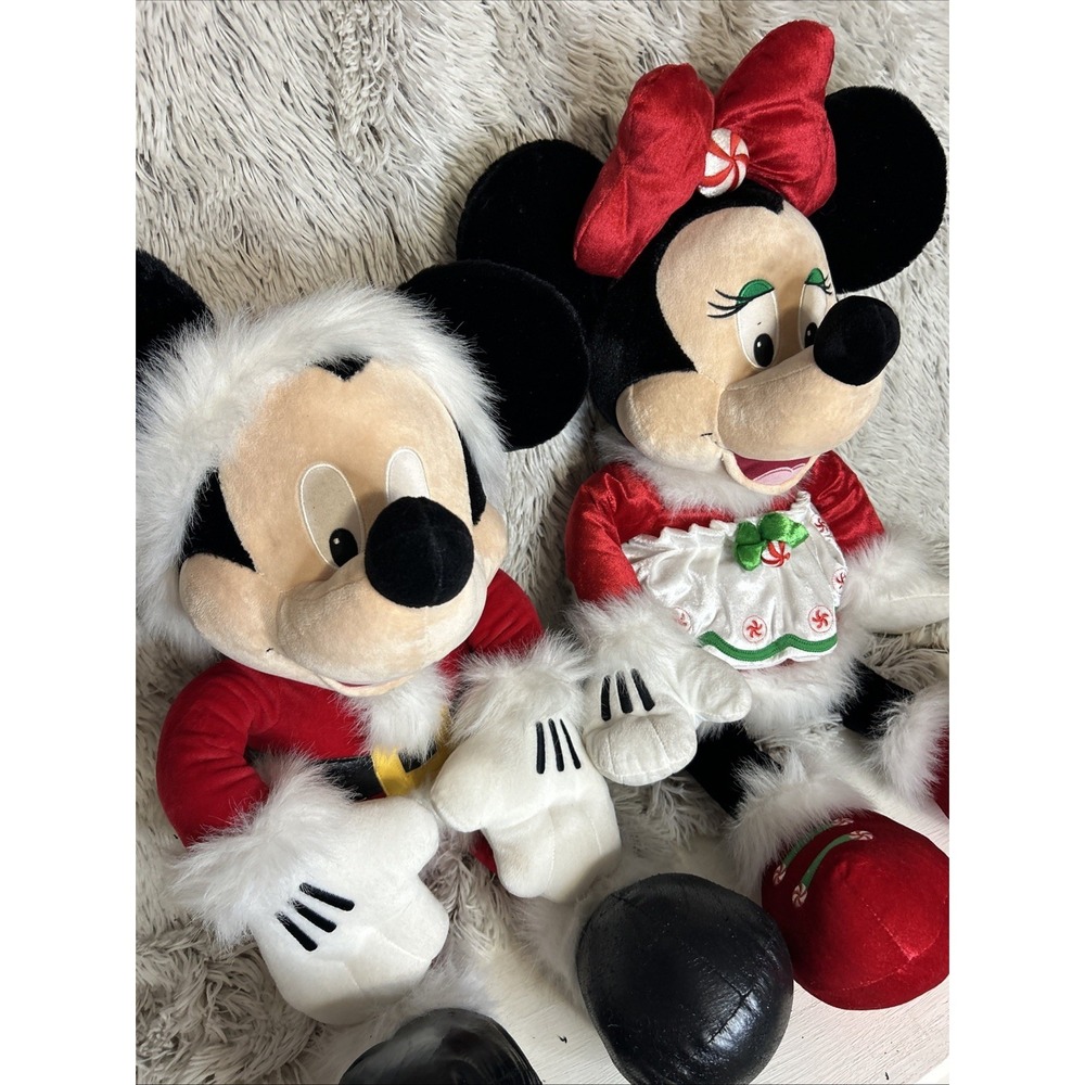 Disney Store Exclusive Minnie Mickey Mouse XL Plush Santa Clause Mrs Clause 28"